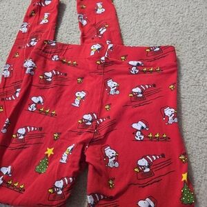 🌈 H&M Divided Red and Pink Snoopy Peanuts Legging Pants Womens Size XS Small